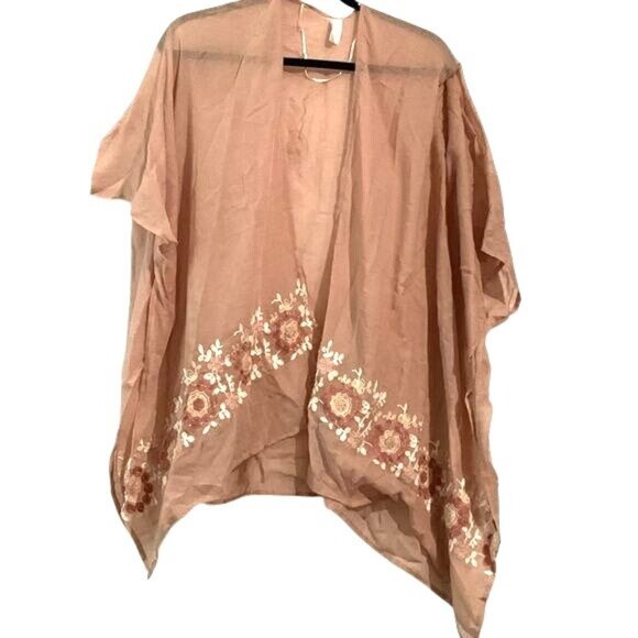 Lauren Conrad Kimono Cardigan With Floral Embroidery - Picture 1 of 12